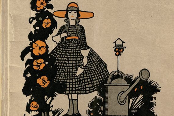 Matthew Revert - An Insect On The Other Side..., old-fashioned drawing of a woman gardening