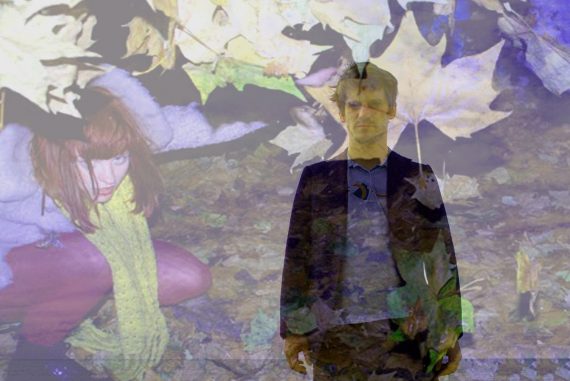 Far Rainbow, photo of Bobby Barry superimposed over one of Emily Mary Barnett, leaves in background