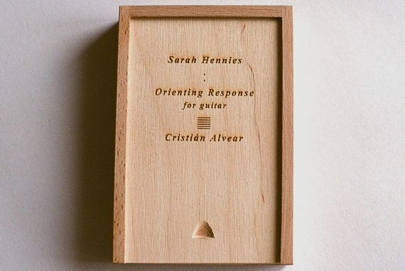 Hennies / Alvear - Orienting Response, engraved wooden box containing the album cassette