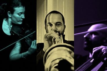 Cremaschi, Kepl, Vrba - Resonators, portraits of the three artists performing their instruments