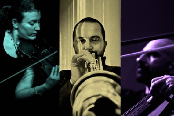 Cremaschi, Kepl, Vrba - Resonators, portraits of the three artists performing their instruments
